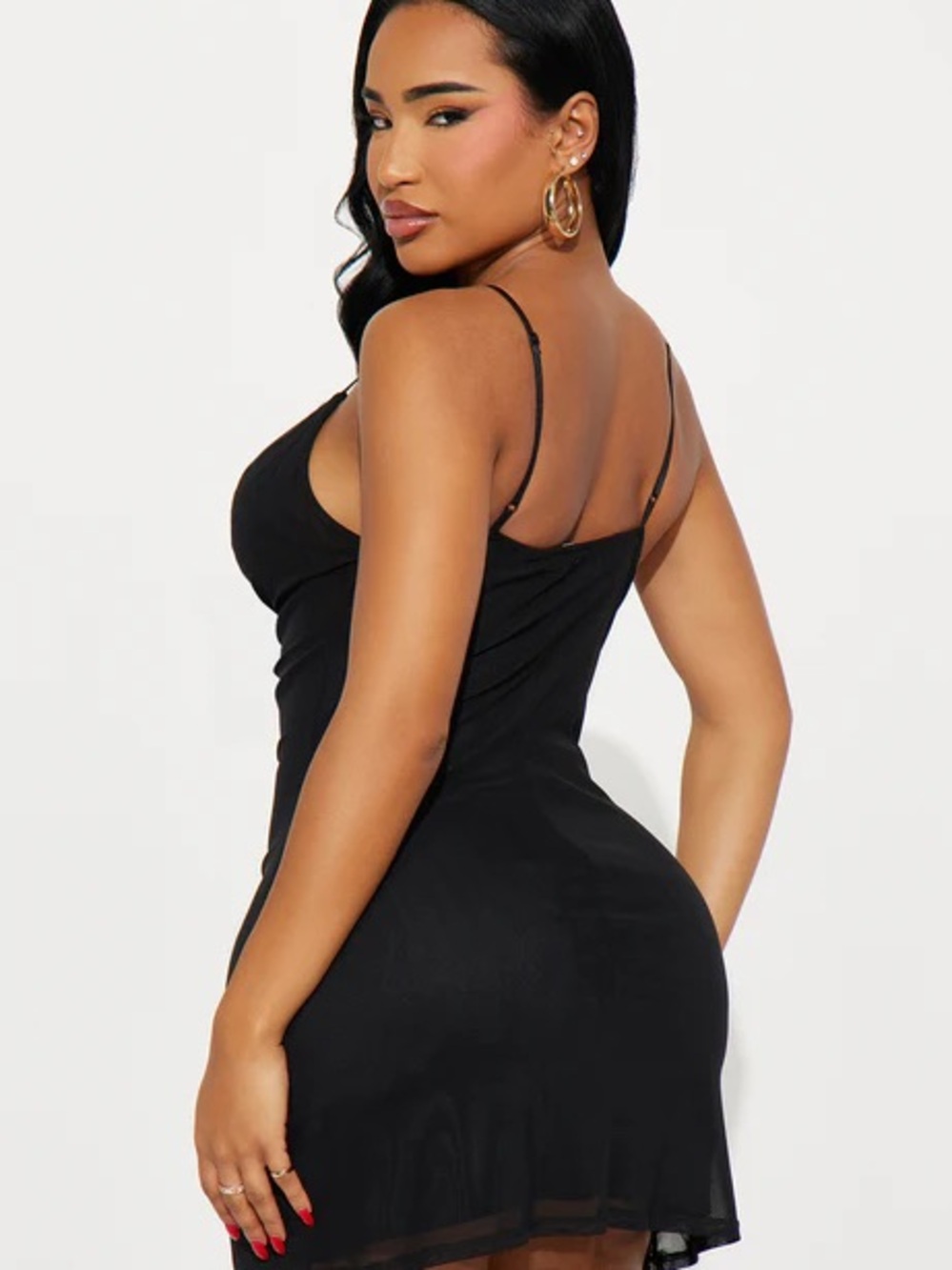 Fashion Nova Champagne Giggles Lace Mesh Mini Dress Size Small New with Tags - Picture 2 of 8